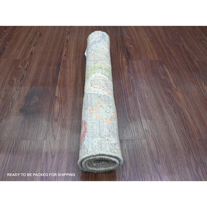 Oushak And Peshawar Wool Hand Knotted Rug Grey 2.1x3.1 -O020042
