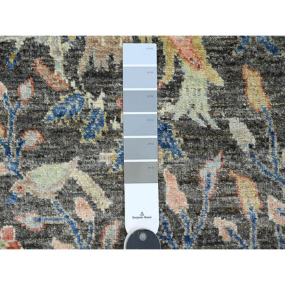 Oushak And Peshawar Wool Hand Knotted Rug Grey 2.0x6.2 -O020043