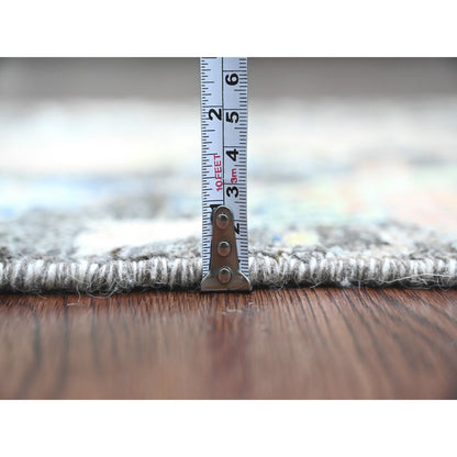 Oushak And Peshawar Wool Hand Knotted Rug Grey 2.0x6.2 -O020043