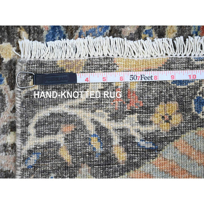 Oushak And Peshawar Wool Hand Knotted Rug Grey 2.0x6.2 -O020043