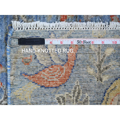Oushak And Peshawar Wool Hand Knotted Rug Blue 2.0x2.11 -O020044