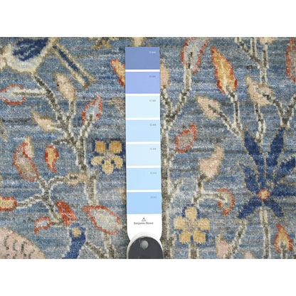 Oushak And Peshawar Wool Hand Knotted Rug Blue 2.1x2.11 -O020046