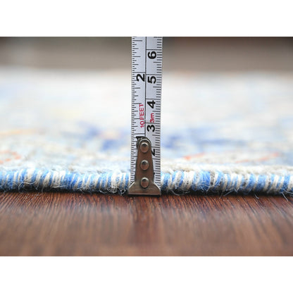Oushak And Peshawar Wool Hand Knotted Rug Blue 2.1x2.11 -O020046