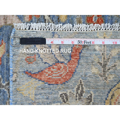 Oushak And Peshawar Wool Hand Knotted Rug Blue 2.1x2.11 -O020046