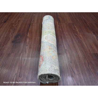 Oushak And Peshawar Wool Hand Knotted Rug Blue 2.1x3.2 -O020048