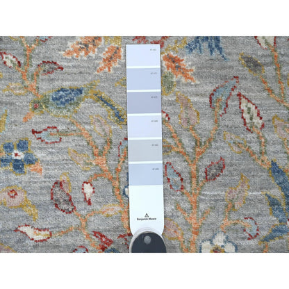 Oushak And Peshawar Wool Hand Knotted Rug Grey 2.0x6.2 -O020049