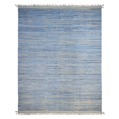 Tribal & Geometric Wool Hand Knotted Rug Blue 12.2x15.3 -O020051