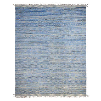 Tribal & Geometric Wool Hand Knotted Rug Blue 12.2x15.3 -O020051