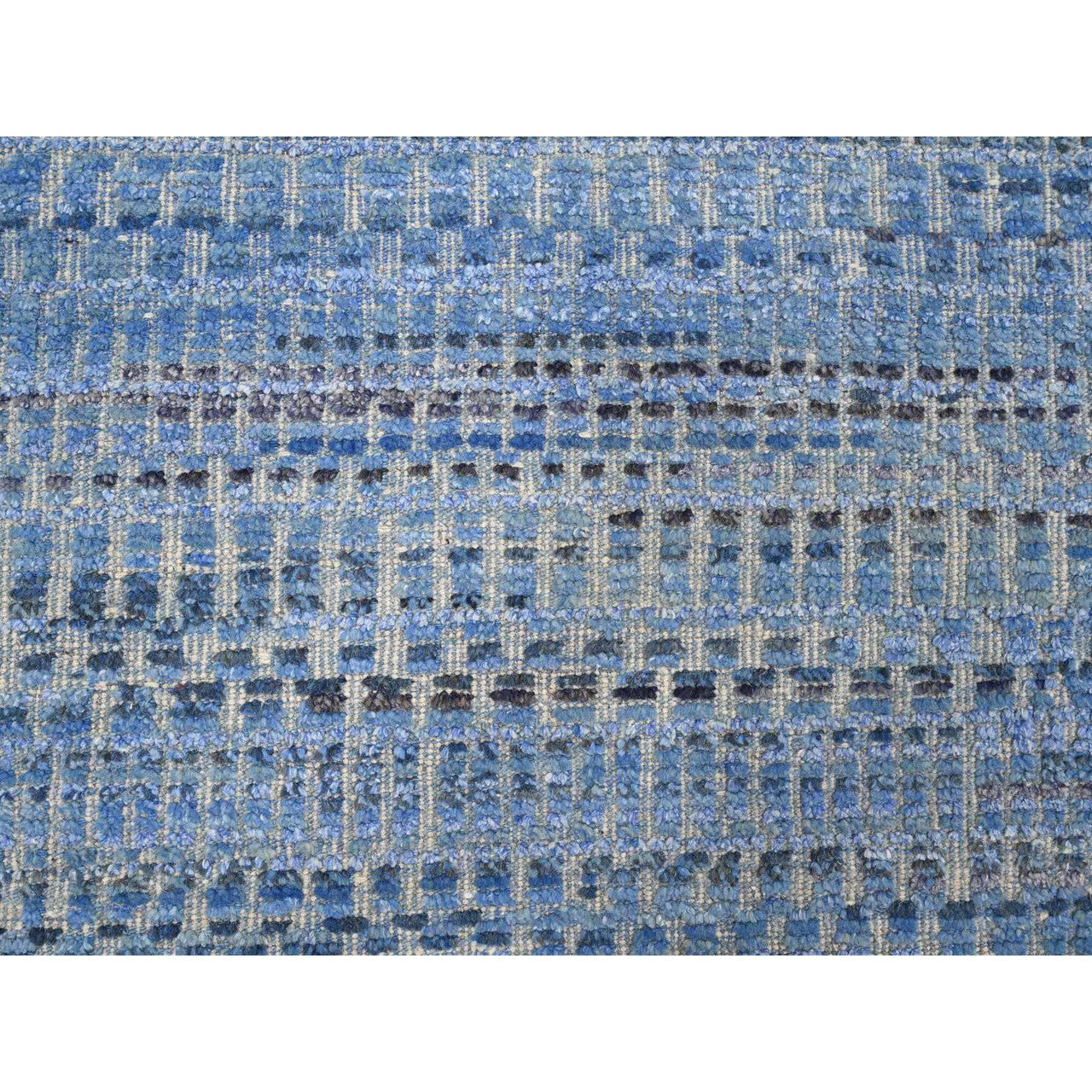 Blue 12'2" x 15'3" Tribal & Geometric Hand knotted Wool Rug - Sku: O020051