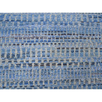 Tribal & Geometric Wool Hand Knotted Rug Blue 12.2x15.3 -O020051