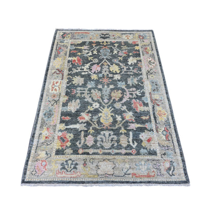 Oushak And Peshawar Wool Hand Knotted Rug Grey 4.0x5.9 -O020067