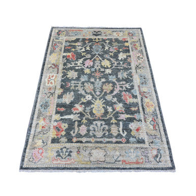 Oushak And Peshawar Wool Hand Knotted Rug Grey 4.0x5.9 -O020067