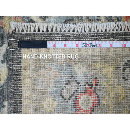 Oushak And Peshawar Wool Hand Knotted Rug Grey 4.0x5.9 -O020067