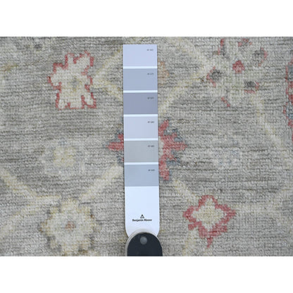 Oushak And Peshawar Wool Hand Knotted Rug Grey 4.2x9.10 -O020068