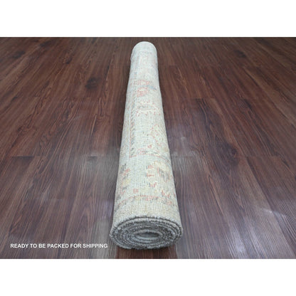 Oushak And Peshawar Wool Hand Knotted Rug Grey 4.2x9.10 -O020068