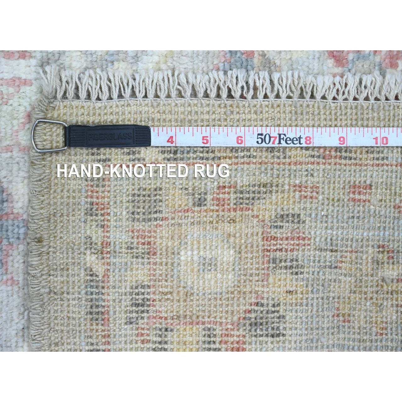 Gray 4'2" x 9'10" Oushak And Peshawar Hand knotted Wool Rug - Sku: O020068