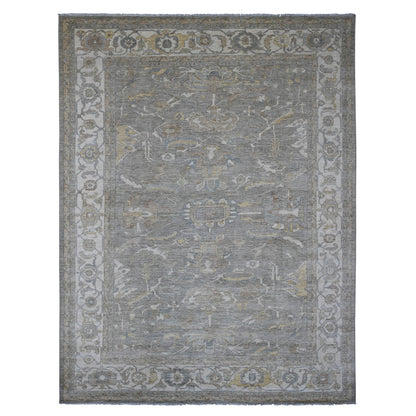 Heriz Wool Hand Knotted Rug Grey 8.10x11.8 -O020083