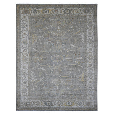 Heriz Wool Hand Knotted Rug Grey 8.10x11.8 -O020083