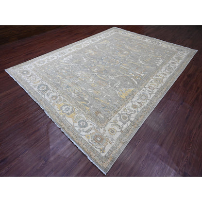 Heriz Wool Hand Knotted Rug Grey 8.10x11.8 -O020083