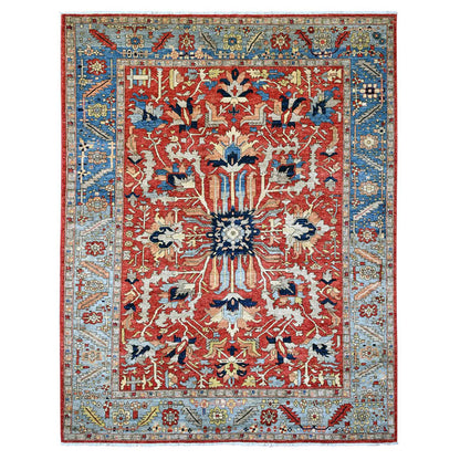 Heriz Wool Hand Knotted Rug Red 9.6x12.0 -O020085