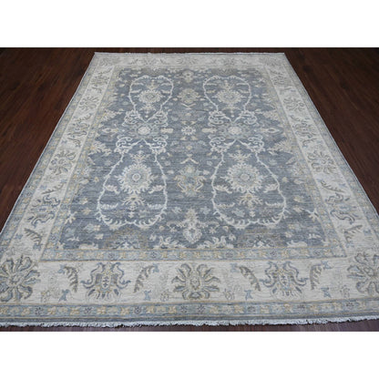 Oushak And Peshawar Wool Hand Knotted Rug Grey 8.2x9.8 -O020086