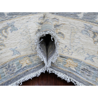 Oushak And Peshawar Wool Hand Knotted Rug Grey 8.2x9.8 -O020086