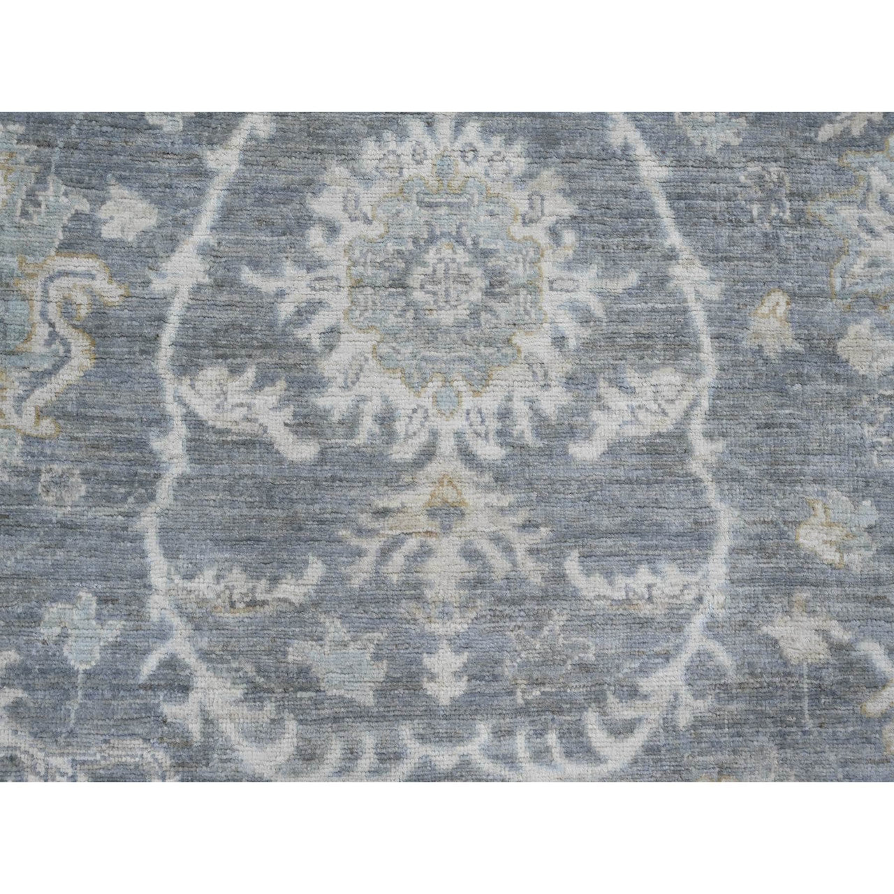 Gray 8'2" x 9'8" Oushak And Peshawar Hand knotted Wool Rug - Sku: O020086