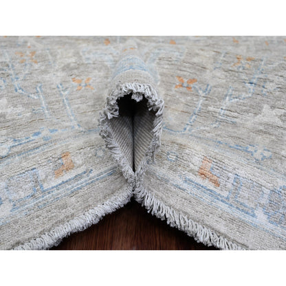 Oushak And Peshawar Wool Hand Knotted Rug Grey 8.1x9.10 -O020087