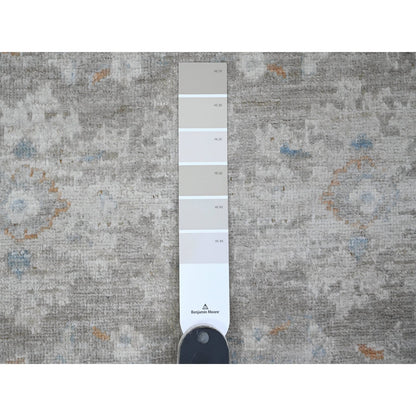 Oushak And Peshawar Wool Hand Knotted Rug Grey 8.1x9.10 -O020087