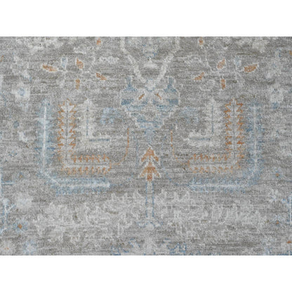 Oushak And Peshawar Wool Hand Knotted Rug Grey 8.1x9.10 -O020087