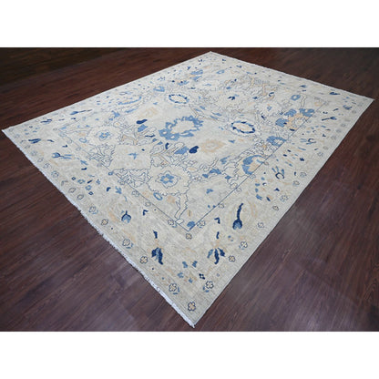 Oushak And Peshawar Wool Hand Knotted Rug Grey 9.0x11.7 -O020089