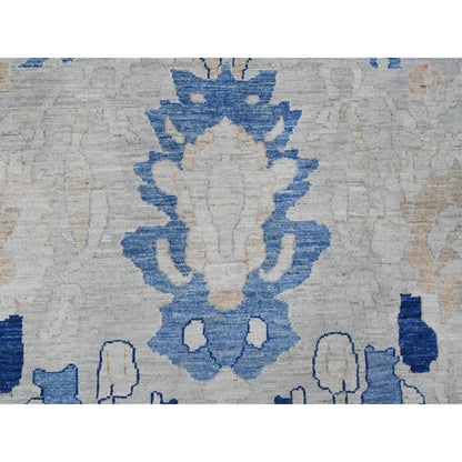 Oushak And Peshawar Wool Hand Knotted Rug Grey 9.0x11.7 -O020089