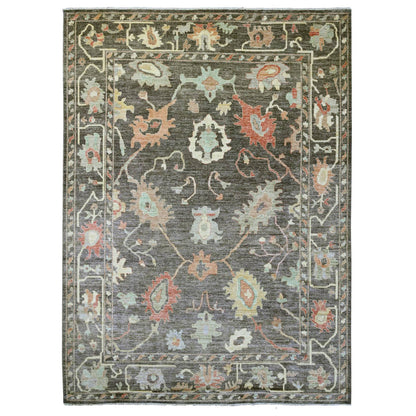 Oushak And Peshawar Wool Hand Knotted Rug Brown 10.0x13.5 -O020093