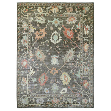 Oushak And Peshawar Wool Hand Knotted Rug Brown 10.0x13.5 -O020093