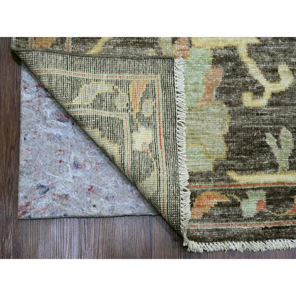 Oushak And Peshawar Wool Hand Knotted Rug Brown 10.0x13.5 -O020093