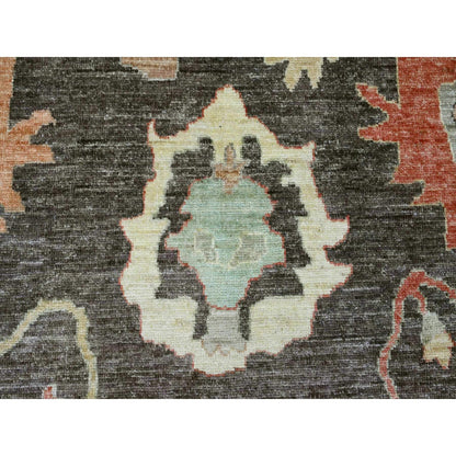 Oushak And Peshawar Wool Hand Knotted Rug Brown 10.0x13.5 -O020093