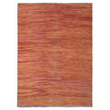 Flat Weave Wool Hand Woven Rug Orange 9.0x12.0 -O020094
