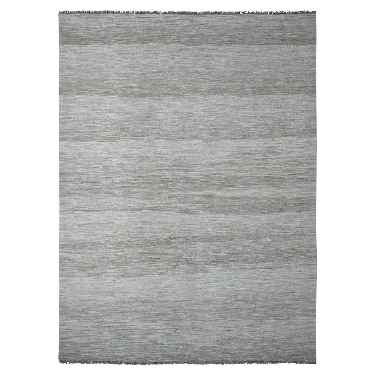 Flat Weave Wool Hand Woven Rug Green 9.1x12.1 -O020095