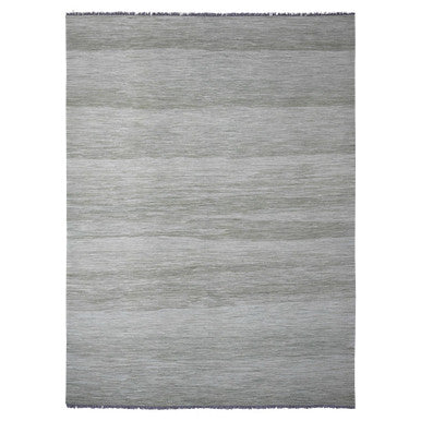 Flat Weave Wool Hand Woven Rug Green 9.1x12.1 -O020095