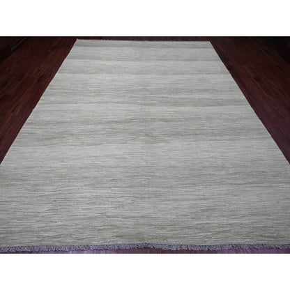 Flat Weave Wool Hand Woven Rug Green 9.1x12.1 -O020095