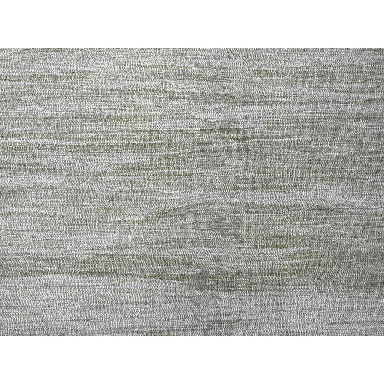 Flat Weave Wool Hand Woven Rug Green 9.1x12.1 -O020095