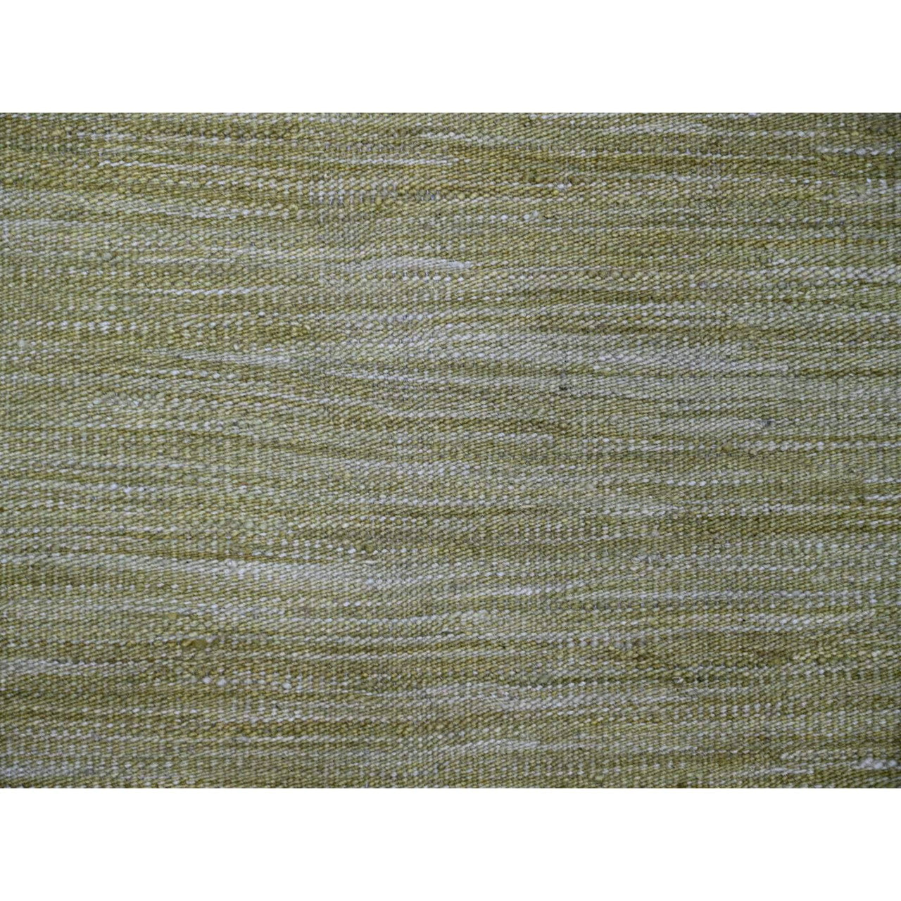 Flat Weave Wool Hand Woven Rug Green 8.8x12.0 -O020097