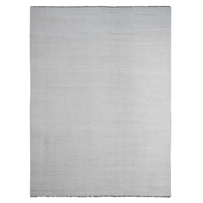 Flat Weave Wool Hand Woven Rug Ivory 9.0x12.0 -O020099