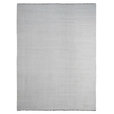 Flat Weave Wool Hand Woven Rug Ivory 9.0x12.0 -O020099