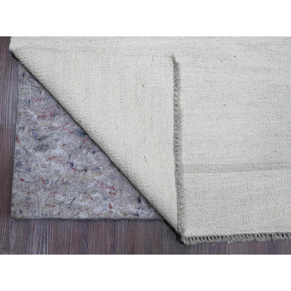Flat Weave Wool Hand Woven Rug Ivory 9.0x12.0 -O020099