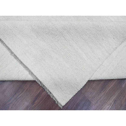 Flat Weave Wool Hand Woven Rug Ivory 9.0x12.0 -O020099