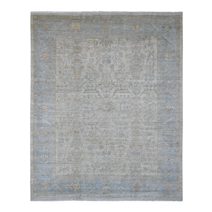 Heriz Wool Hand Knotted Rug Ivory 8.2x9.11 -O020101