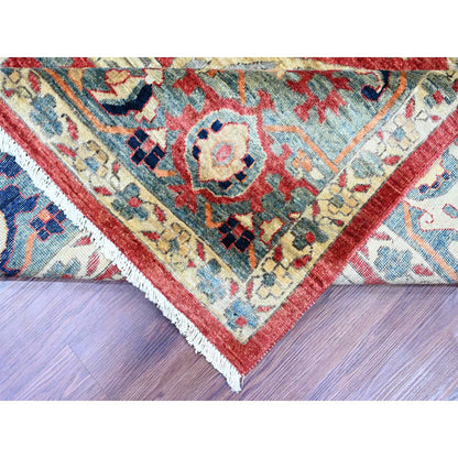 Heriz Wool Hand Knotted Rug Red 8.11x12.0 -O020104