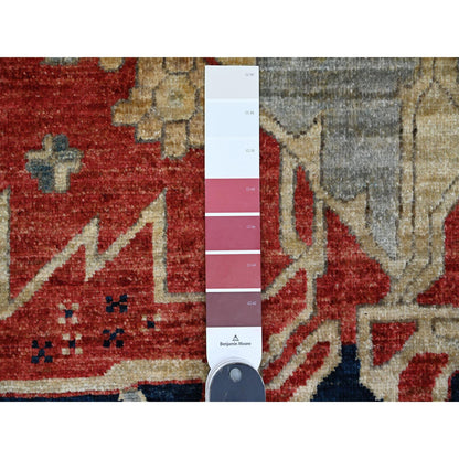 Heriz Wool Hand Knotted Rug Red 8.11x12.0 -O020104