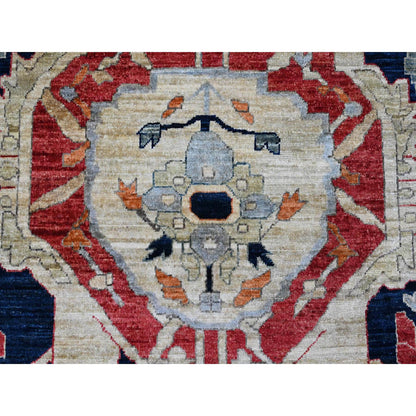 Heriz Wool Hand Knotted Rug Red 8.11x12.0 -O020104